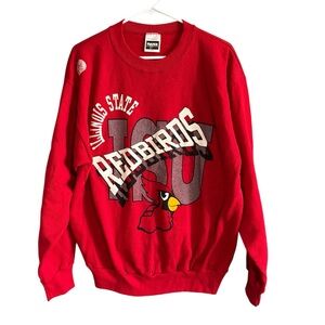 Tultex Red Illinois State Redbirds Crewneck Sweatshirt vintage 90’s